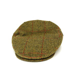 Green tweed flat cap
